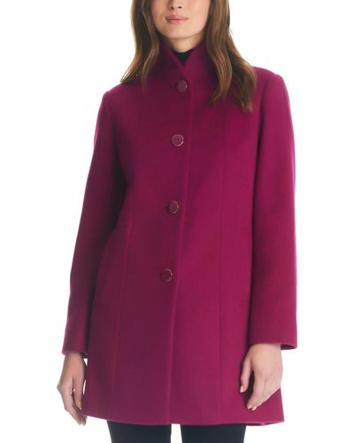Kate Spade Stand-collar Wool Blend Coat - Purple
