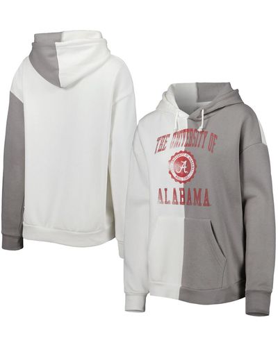 Gameday Couture Gray And White Alabama Crimson Tide Split Pullover Hoodie - Metallic