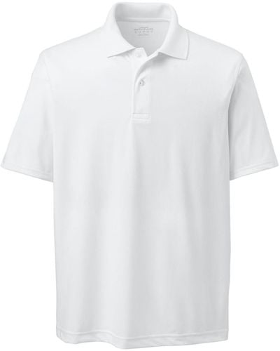 Lands' End School Uniform Short Sleeve Polyester Polo - White