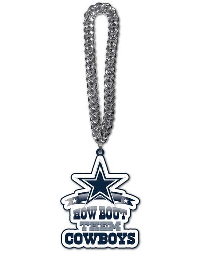 Mojo And Dallas Cowboys Slogan Fan Chain Necklace - White
