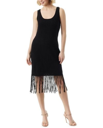 Jessica Simpson Sage Mesh Fringe Dress - Black