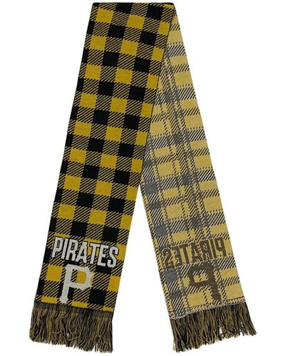 FOCO Pittsburgh Pirates Plaid Color Block Scarf - Green