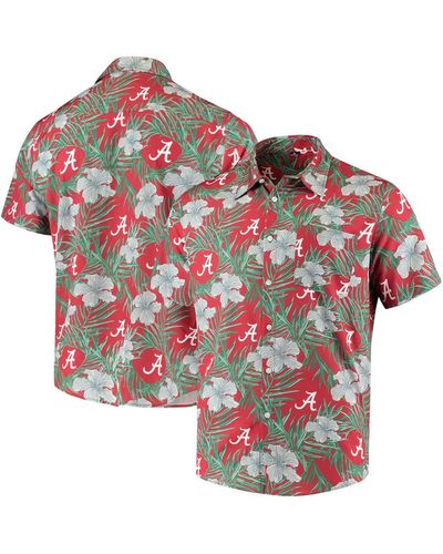 FOCO Alabama Tide Floral Button-up Shirt - Red