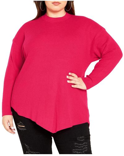 City Chic Plus Size Madison Sweater - Pink