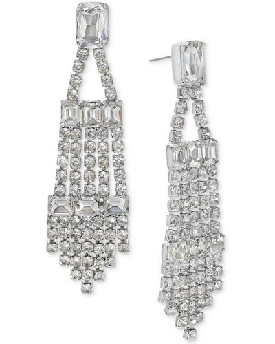 INC International Concepts Tone Crystal Chandelier Earrings - White