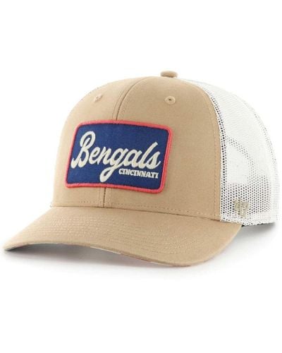 '47 Tan/white Cincinnati Bengals Glory Daze Hitch Trucker Adjustable Hat - Blue