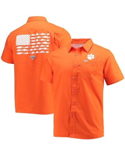 Columbia Clemson Tigers Slack Tide Camp Button-up Shirt - Orange