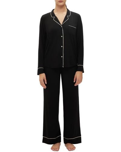 Gap 2-pc. Notched-collar Pajamas Set - Black