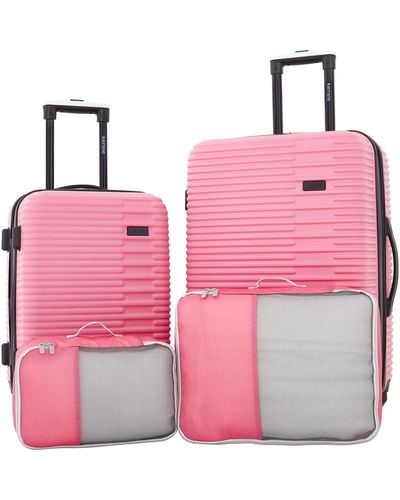 Kensie Hillsboro Expandable Rolling Hardside Collection Set - Pink