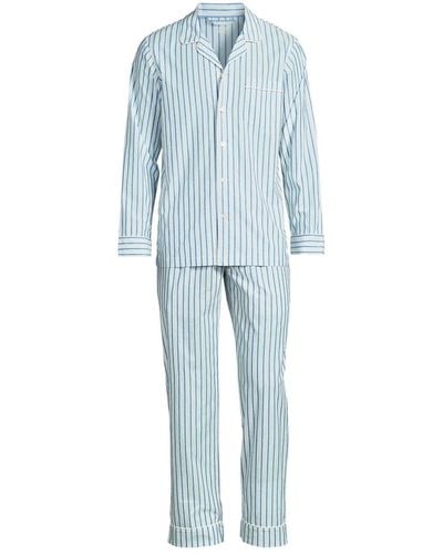 Lands' End Long Sleeve Essential Pajama Set - Blue