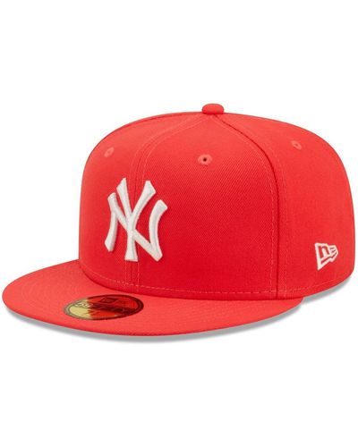 KTZ New York Yankees Lava Highlighter Logo 59fifty Fitted Hat - Red