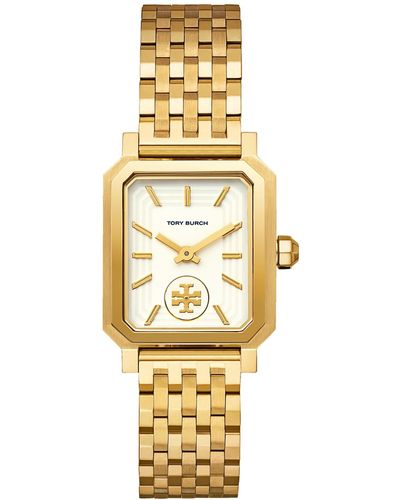 Tory Burch Sawyer Goldtone Double-t Bracelet Watch in Metallic | Lyst