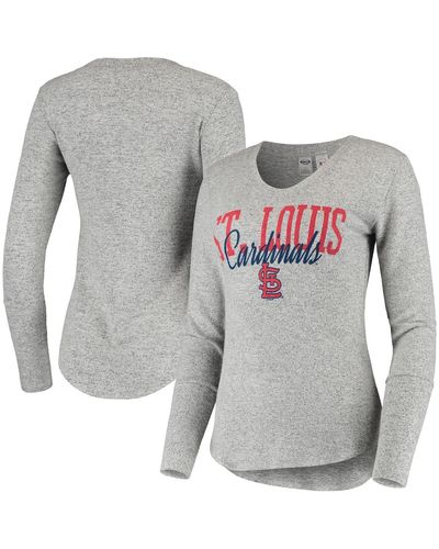 Concepts Sport Heathered St. Louis Cardinals Tri-blend Long Sleeve T-shirt - Gray