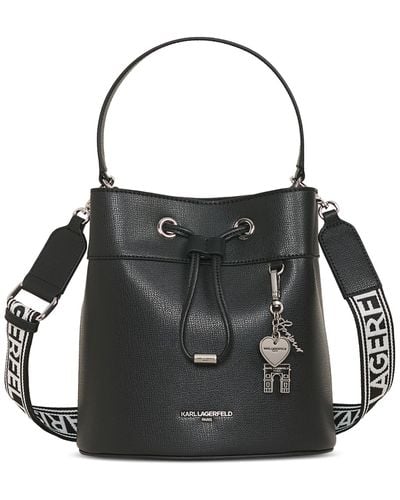 Karl Lagerfeld Adele Medium Bucket Bag - Black