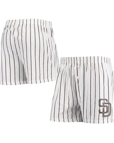 Concepts Sport San Diego Padres Vigor Pinstripe Boxer Shorts - White