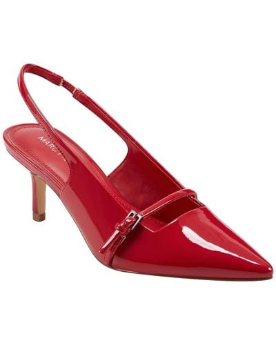Marc Fisher Alorie Slingback Pointy Toe Dress Pumps - Red