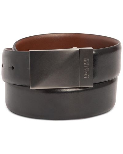 Kenneth Cole Reaction Men's Exact System Track Lock Plaque Buckle Belt -  Macy's