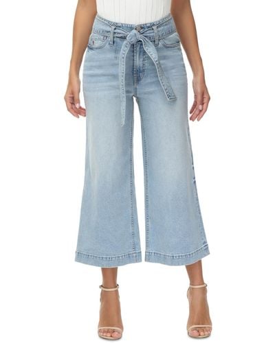 Frye Belted High-rise Cropped Wide-leg Jeans - Blue
