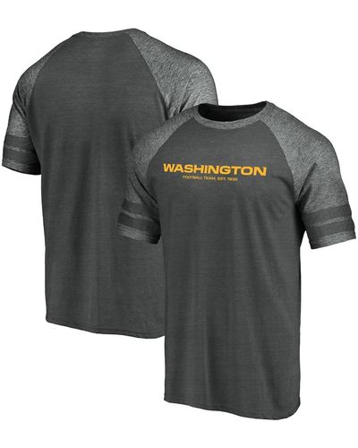Fanatics Washington Football Team True Classics Tri-blend Foundation Block Raglan T-shirt - Gray