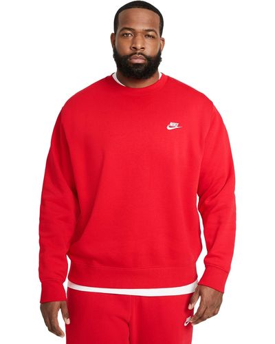 Nike Club Fleece Crew Sweatshirt - Red