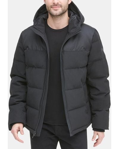 DKNY Mixed-media Puffer Coat - Black