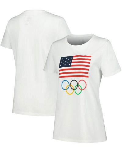 Outerstuff Team Usa Flag Five Rings T-shirt - White