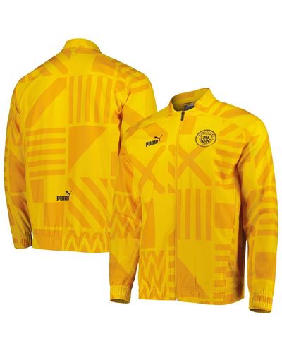 PUMA Manchester City Pre-match Raglan Full-zip Training Jacket - Yellow