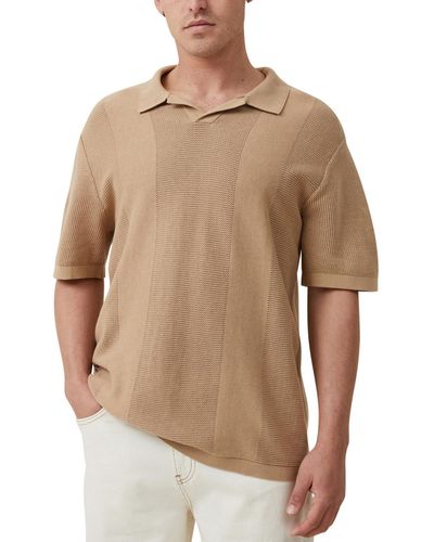 Cotton On Resort Short Sleeve Polo Shirt - Brown