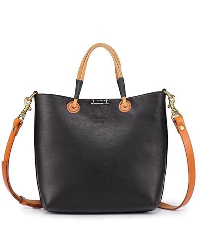 Old Trend Genuine Leather Outwest Mini Tote Bag - Black