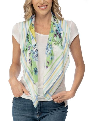 Vince Camuto Botanical Watercolor Floral Square Scarf - Blue