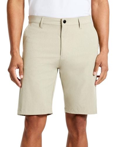 Kenneth Cole Heathered Tech Performance 9" Shorts - Natural