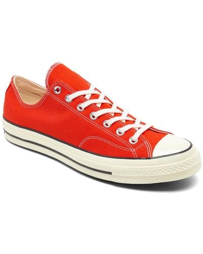 Converse Chuck 70 Vintage-like Canvas Casual Sneakers From Finish Line - Red