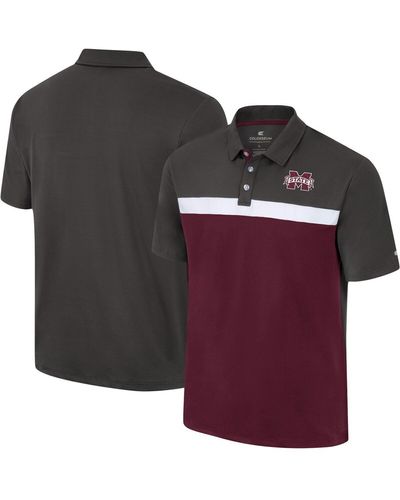 Colosseum Athletics Mississippi State Bulldogs Two Yutes Polo Shirt - Purple
