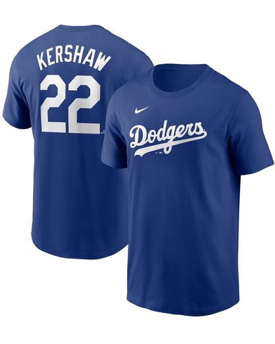 Nike Clayton Kershaw Los Angeles Dodgers Fuse Name And Number T-shirt - Blue