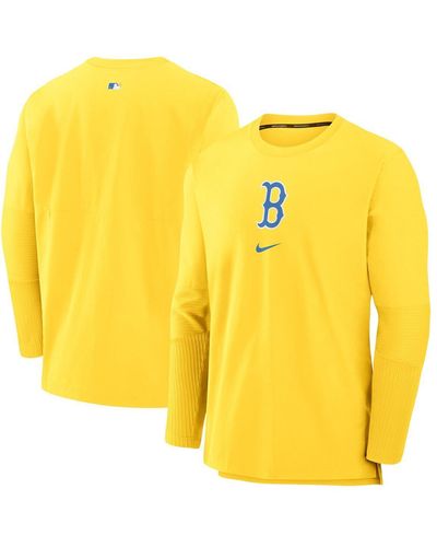 Nike Boston Red Sox Authentic Collection City Connect Player Tri-blend Performance Pullover Jacket - Yellow