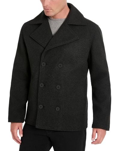 Kenneth Cole Double-breasted Peacoat - Black