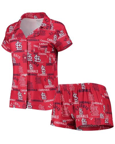 Concepts Sport St. Louis Cardinals Flagship Allover Print Top And Shorts Sleep Set - Red