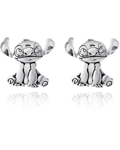 Disney Lilo & Stitch Plated Stitch Stud Earrings - White