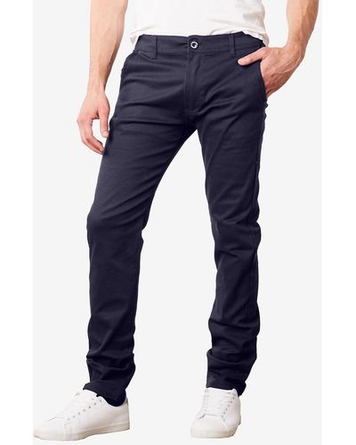 Galaxy By Harvic Super Stretch Slim Fit Everyday Chino Pants - Blue