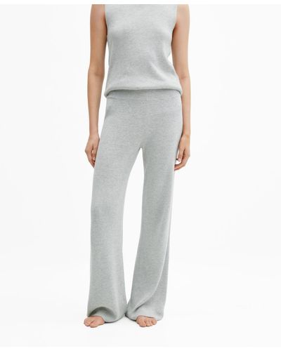 Mango Straight Knitted Pants - Gray