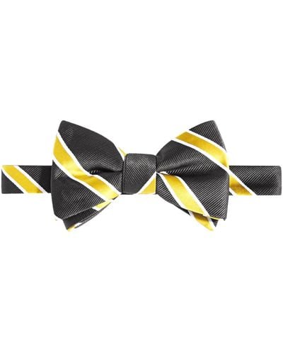 Tayion Collection & Gold Stripe Bow Tie - Blue