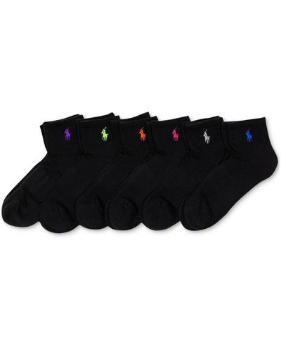 Polo Ralph Lauren 6-pk. Cushion Quarter Socks - Black