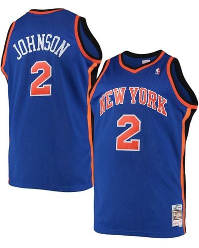 Mitchell & Ness Larry Johnson New York Knicks Big And Tall Hardwood Classics Swingman Jersey - Blue
