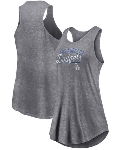 Fanatics Women's White and Royal Los Angeles Dodgers Iconic Noise Factor  Pinstripe V-Neck T-shirt