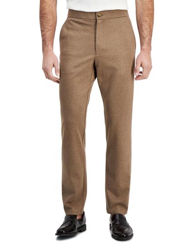 Alfani Modern-fit Stretch Heathered Knit Suit Pants - Natural