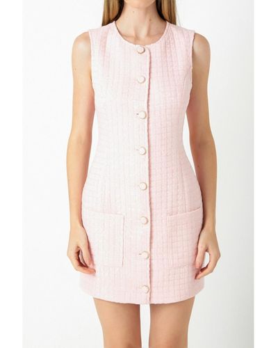Endless Rose Sequin Novelty Sleeveless Mini Dress - Pink