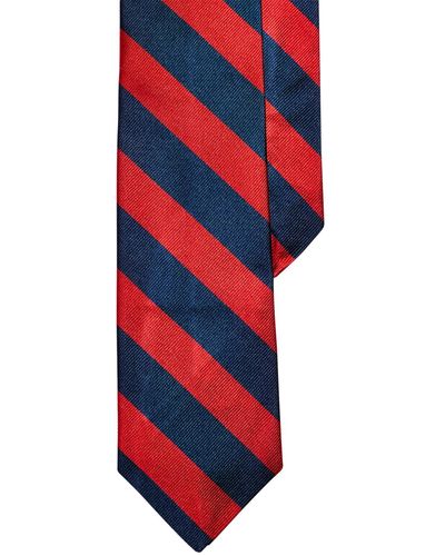 Polo Ralph Lauren Striped Silk Tie - Red