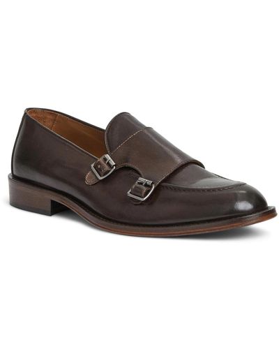 Bruno Magli Biagio Leather Double Monk Dress Shoes - Brown