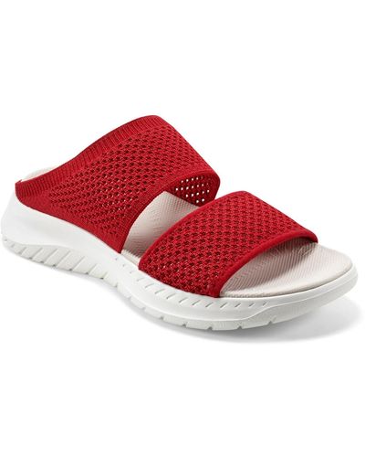 Easy Spirit Davera Round Toe Flat Casual Sandals - Red