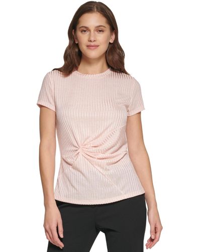 DKNY Petite Side-knot Top - Multicolor